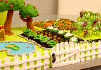 Garden Themed Fondant Cake